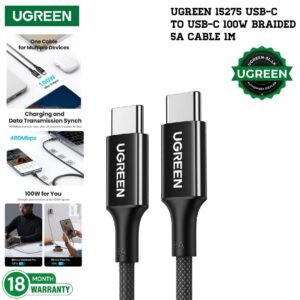 UGREEN 15275 USB-C to USB-C 100W PD Braided Cable (1M)
